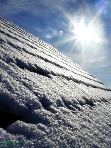 snow on roof