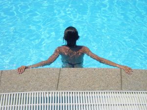 swimming pool and little girl